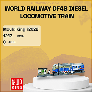 MOULD KING Block 12022 World Railway DF4B Diesel Locomotive Train Technician