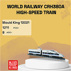 MOULD KING Block 12021 World Railway CRH380A High-speed Train Technician