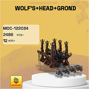 MOC Factory Block 122034 Wolf's Head Grond Movies and Games