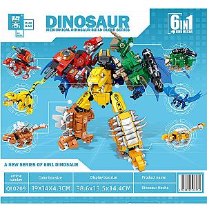 ZHEGAO QL0209 Mechanical Dinosaur 6 IN 1 Creator