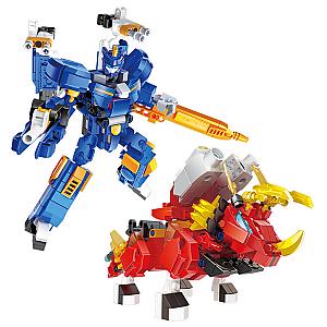 ZHEGAO ZG0111 Mini Special Attack Team Super Dinosaur Power: Thumping Dazzling Dragon Machine A 2 combination Storm Point Dragon, Dazzling Dragon Knight Movies and Games Block