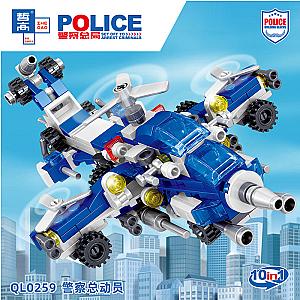 ZHEGAO QL0259 General Police Directorate: Police Mobilization 10in1 Theme Series Block