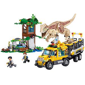 ZHEGAO QL1720 Dinosaur World: Tyrannosaurus Transport Truck Theme Series Block