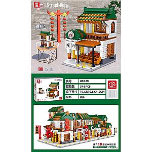 ZHEGAO 00826 6 Chinese Street Views Theme Series Block