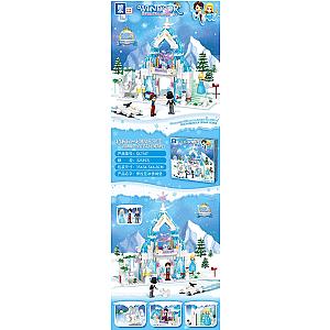 ZHEGAO QL1147 Windsor Castle Series Snow Season: Iraya Ice Castle Girls Block