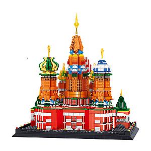 ZHEGAO QL0961 St. Vasily Ascending Cathedral, Moscow, Russia Advanced Model Block