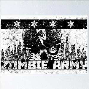 Zombie Army Chicago Flag Poster