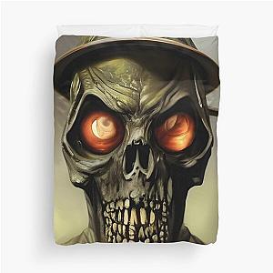 War is Hell Zombie Army Skull Soldier Duvet Cover