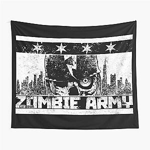 Zombie Army Chicago Flag Tapestry